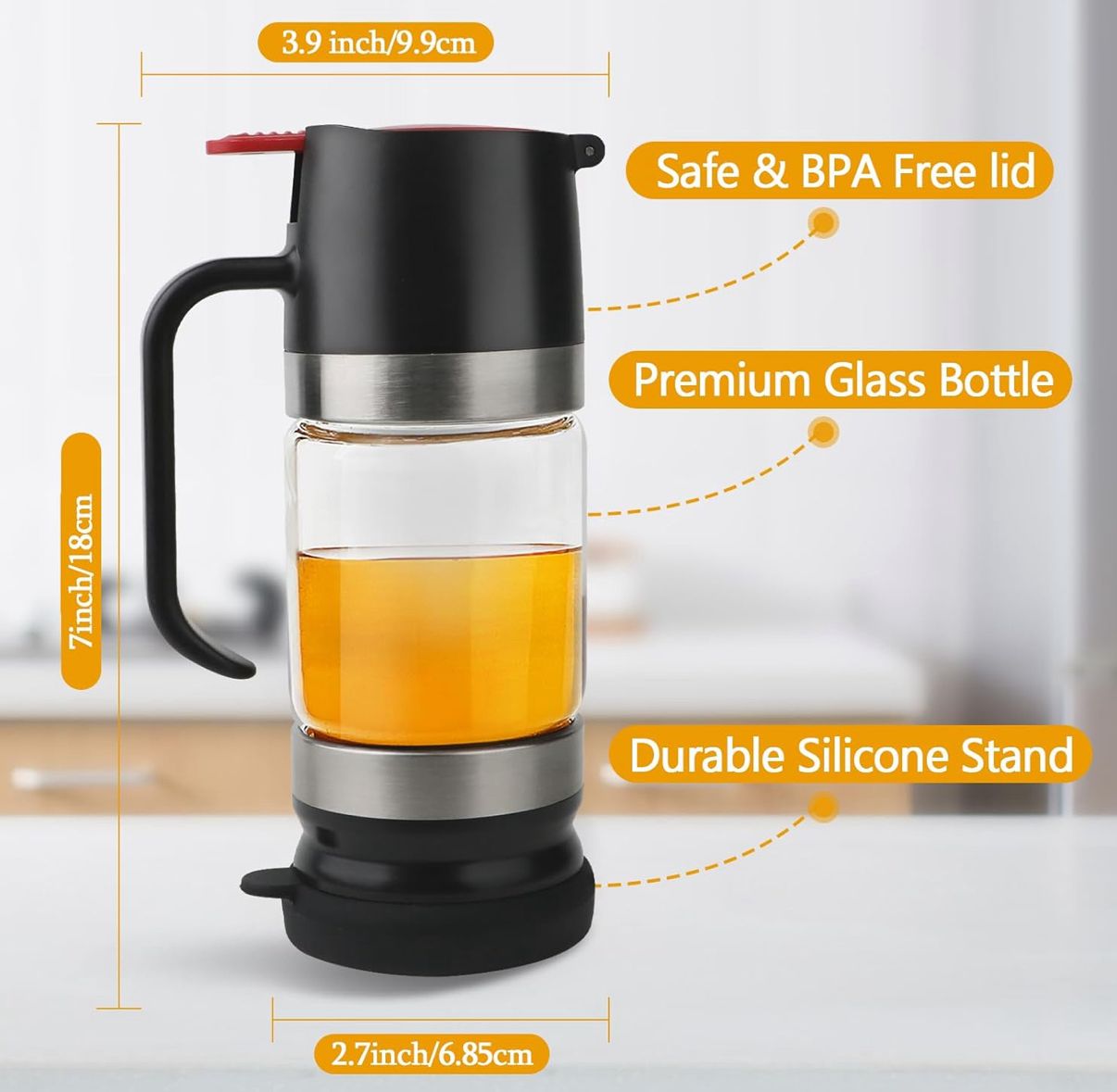 Glass Honey Dispenser,10 OZ Honey Pot