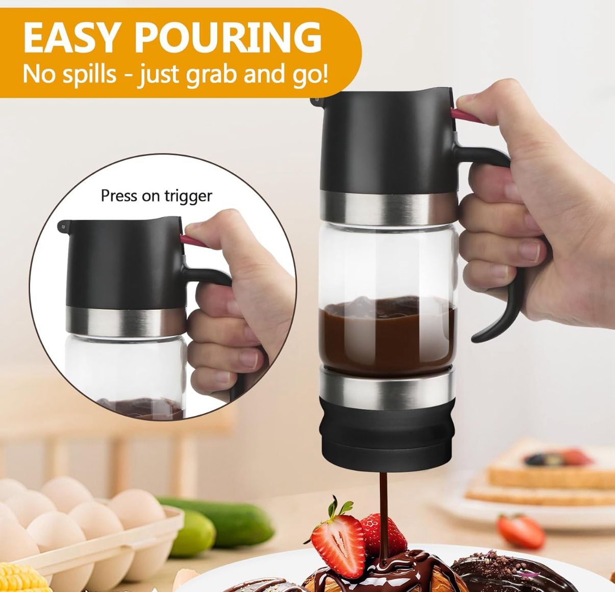 Glass Honey Dispenser,10 OZ Honey Pot